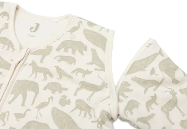 Jollein Baby Slaapzak Met Afritsbare Mouw 70cm Animals – Olive Green