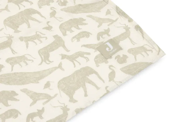 Jollein Hydrofiele Multi Doek Large 115x115cm Animals – Olive Green – 2 Stuks
