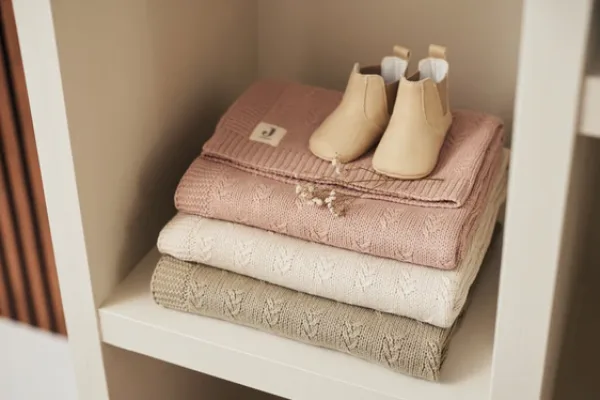 Jollein Deken Ledikant 100x150cm Grain Knit – Wild Rose