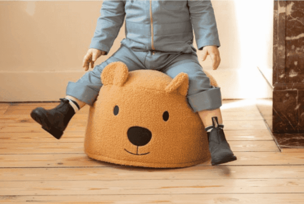 Teddy Beer Poef – Teddy – Beige 40cm