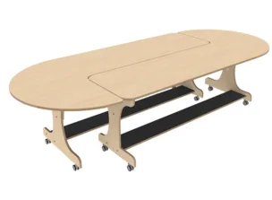 Set van 2 J-tafels 225 cm – Berken