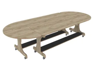 Set van 2 J-tafels 225 cm – Grijs