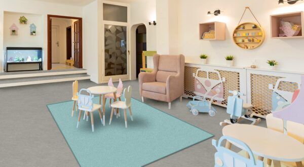 Vinyl vloerkleed in diverse afmetingen – Effen Blauw