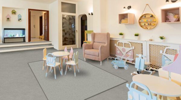 Vinyl vloerkleed in diverse afmetingen – Effen Grijs