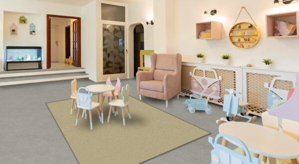 Vinyl vloerkleed in diverse afmetingen – Effen Beige