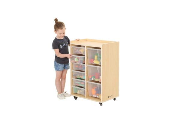 vakkenkast met 3 grote en 6 kleine bakken