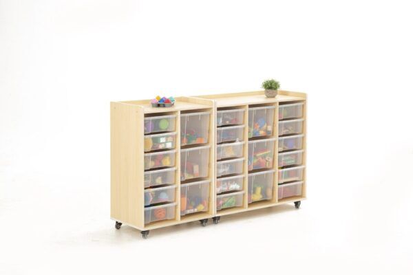 Vakkenkast met 12 kleine en 3 grote bakken