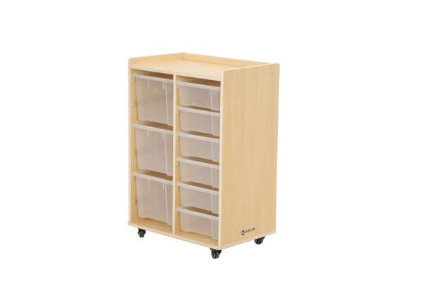 vakkenkast met 3 grote en 6 kleine bakken