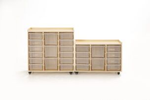 Vakkenkast met 12 kleine en 3 grote bakken foto 2