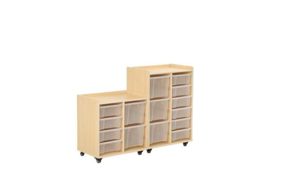 vakkenkast met 3 grote en 6 kleine bakken