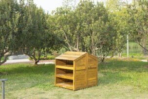 Houten Open Opbergkast Buiten foto 2