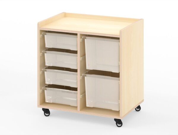 Vakkenkast met 4 kleine en 2 grote bakken