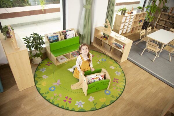 Rond Vloerkleed met Bloemenprint – 200 cm