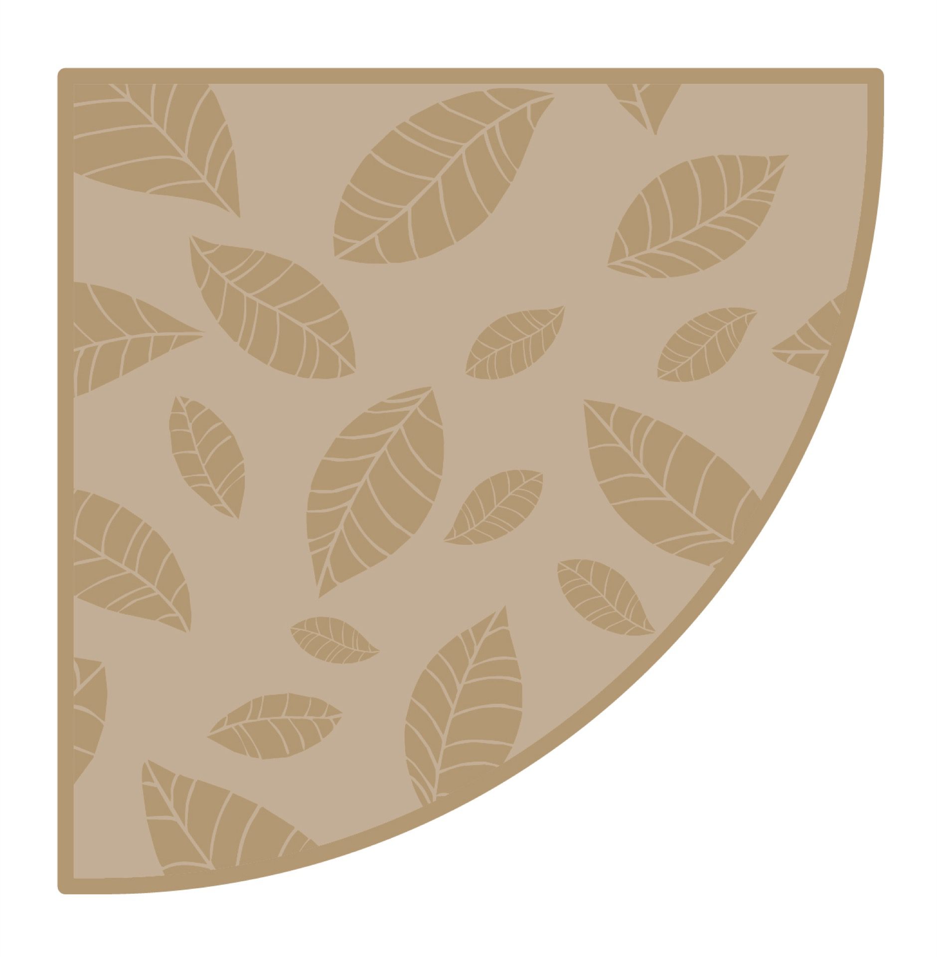 Speelkleed Kwartcirkel - bladerendesign 200 cm