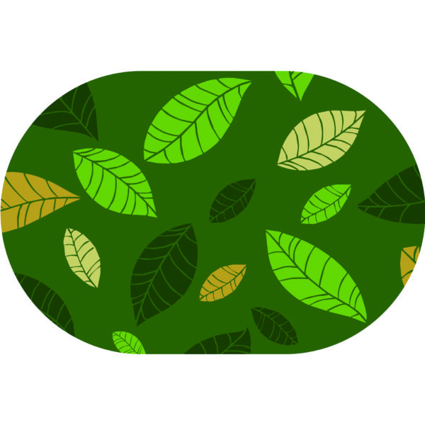 Groot Ovalen Speelkleed bladerendesign – 300 x 200 cm foto 2