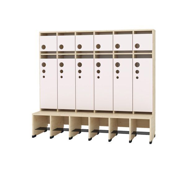 Garderobe met opbergvakken Berken, 6 Kinderen