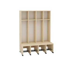 Garderobe met opbergvakken berken, 4 Kinderen