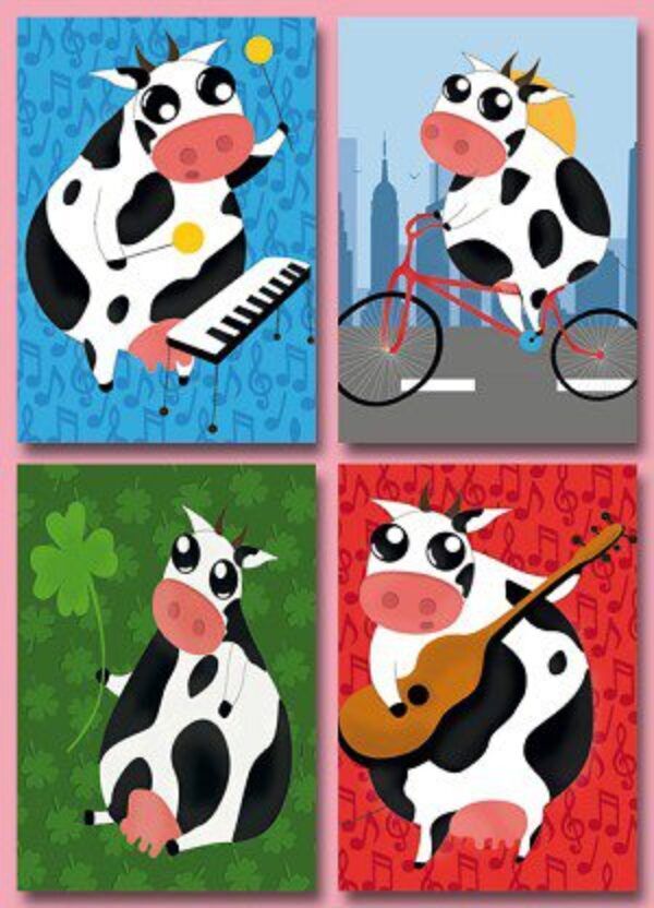 Reuze Wenskaarten serie 12001 – grappige koeien