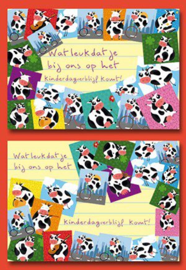 Oproepkaarten serie 906 Kinderdagverblijf – grappige koeien foto 1