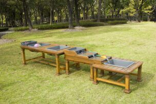 Buiten Zand en watertafel set van 3 tafels