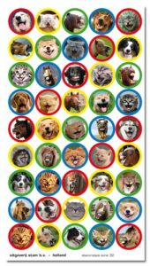 Stickers serie 32 - vriendelijke dieren koppen