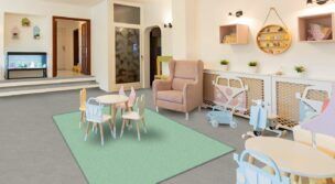 Vinyl vloerkleed in diverse afmetingen – Effen Groen foto 2