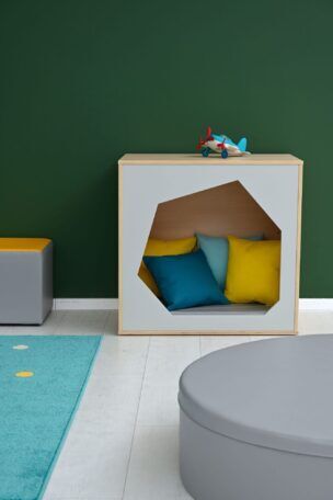 Huisje – Terugtrekplekje – Berken Grijs 90 x 60 x 86,6 cm foto 2