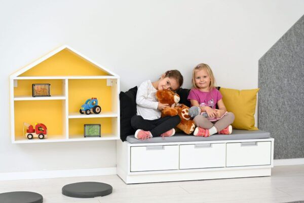 Opbergbank met Matras – 3 lades – Wit