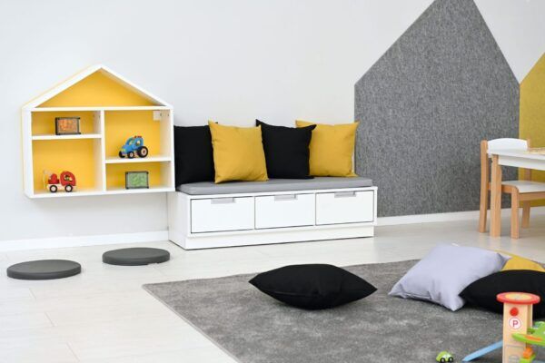 Opbergbank met Matras – 3 lades – Wit