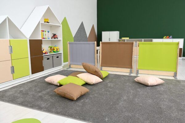 Wandscherm Ruimteverdeler Lichtgrijs en Grijs – 2 tinten doek