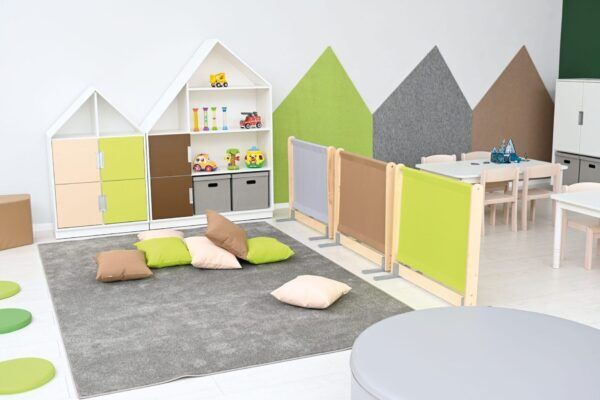 Wandscherm Ruimteverdeler Lichtgrijs en Grijs – 2 tinten doek