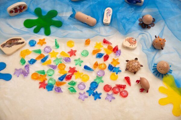 Tickit Kleurrijke gedetailleerde schelpen en zeedieren – 72 stuks