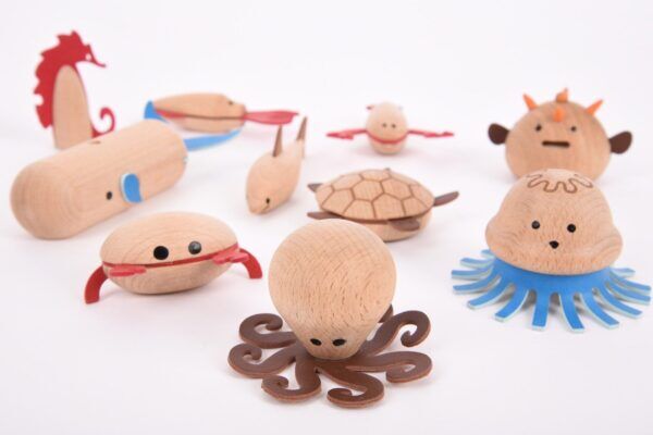 Tickit Loose Parts Houten Zeedieren – 10 stuks