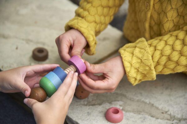 Tickit Houten Regenboog Poppetjes – 75 delig