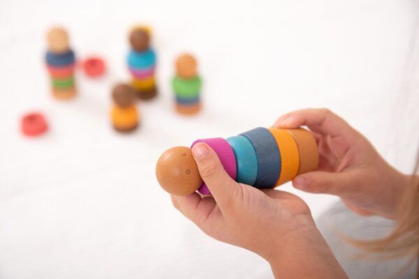 Tickit Houten Regenboog Poppetjes – 75 delig