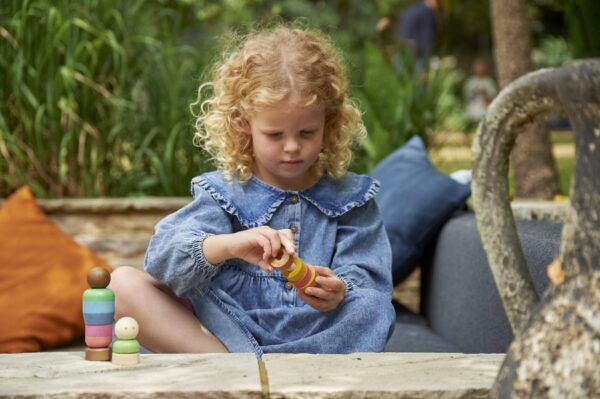 Tickit Houten Regenboog Poppetjes – 75 delig