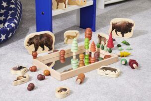 Tickit Kleine houten spiegelplateau – 36 x 24 cm foto 2