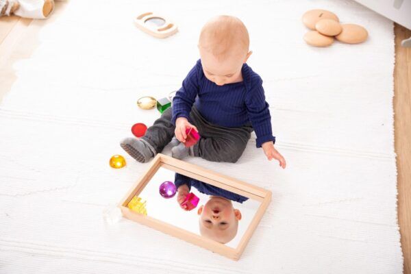 Tickit Kleine houten spiegelplateau – 36 x 24 cm