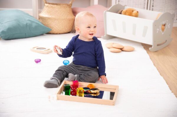 Tickit Kleine houten spiegelplateau – 36 x 24 cm