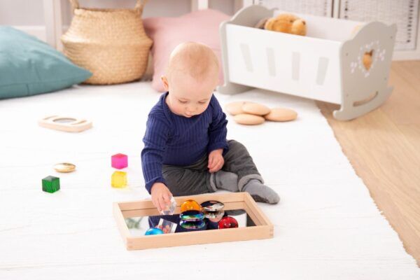 Tickit Kleine houten spiegelplateau – 36 x 24 cm