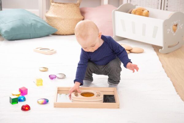 Tickit Kleine houten spiegelplateau – 36 x 24 cm