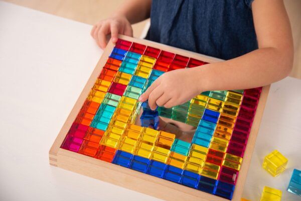 Tickit Speelset met Edelstenen in Houten dienblad met Spiegel.