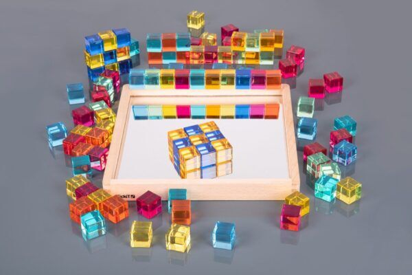 Tickit Speelset met Edelstenen in Houten dienblad met Spiegel.