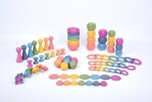 Tickit Loose Parts Regenboog houten super set – 84 stuks
