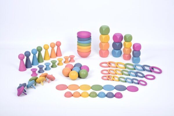 Tickit Loose Parts Regenboog houten super set – 84 stuks