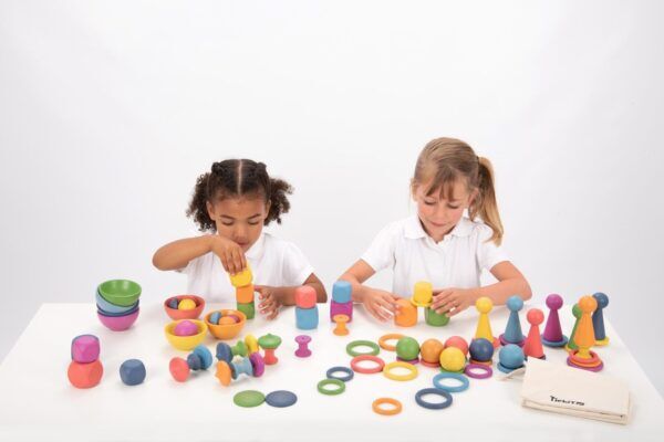 Tickit Loose Parts Regenboog houten super set – 84 stuks