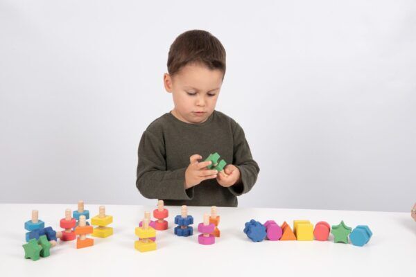 Tickit Regenboog houten moeren en bouten – 21 stuks