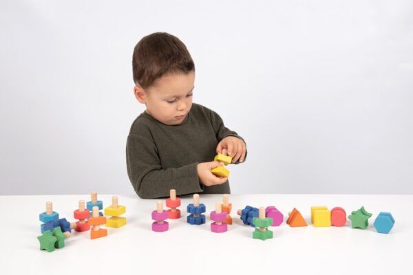 Tickit Regenboog houten moeren en bouten – 21 stuks