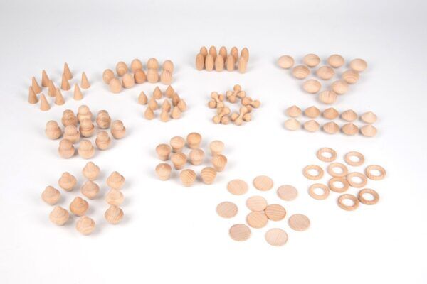 Tickit Loose parts Houten schatten – Natuurlijke set 120 stuks