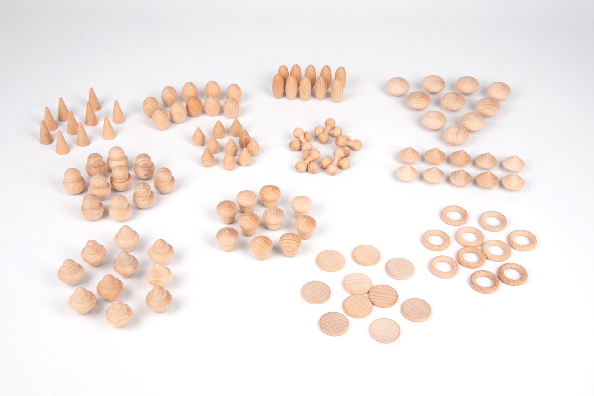 Tickit Loose parts Houten schatten - Natuurlijke set 120 stuks